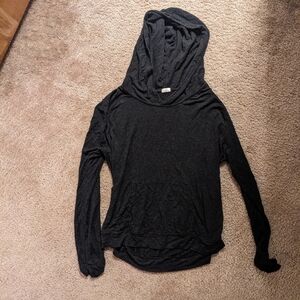 Charcoal Grey Long Sleeve Lightweight Hoodie Size Medium